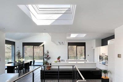 VELUX rooflight in dining room extensions white finish